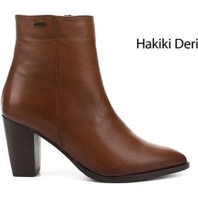 Resim GÖNDERİ(R) Kadın / Kız Taba Antik Fermuarlı Sivri Burun Hakiki Deri Bot 