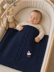 Resim belpa Kuğu Concept Triko Bebek Battaniyesi %100 Pamuklu,Saç Örgü Detaylı,Kız Bebek Erkek Bebek Battaniyesi,Kalın Triko Bebek Battaniyesi 