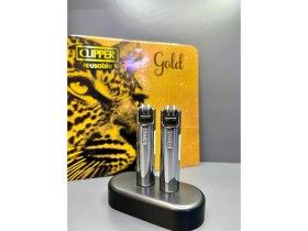 Resim Orijinal Metal Kılıflı Taşlı ve Gazlı Clipper Çakmak 2 Adet Şık Tasarım ve Metal Malzeme 