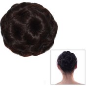 Resim Sones Peruk Top Baş Çiçek Saç Tokası Saç Çantası Gelin İçin Peruk Kafa Bandı Koyu Kahverengi 