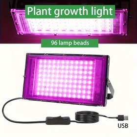 Resim 1 Adet Tam Spektrumlu LED Bitki Büyüme Lambası, USB Güç Kaynaklı, Cilalı Kaplama, Sebzeler, Sukulentler, Çiçekler, Meyveler İçin Hidroponik Kapalı Ek Büyüme Aydınlatması - Pil Gerekmez 