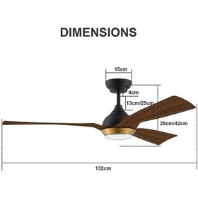 Resim 132 Cm Wifi Tavan Vantilatörü,kısılabilir Led Aydınlatma, 6 Hız Dc Motor 