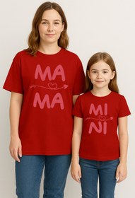 Resim SVART WEAR MAMA MINI Anne Kız Kombin Tişört Takımı T-Shirt Twin Anne Kız Çocuk Oversize MAMA MINI (TEKLİ FİYAT) 