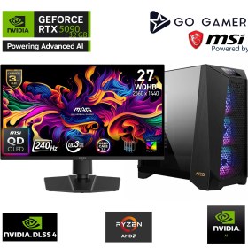 Resim Go Gamer PS30D MSI Prospect / AMD Ryzen 9 9950X3D / X870 / 256GB DDR5 5600Mhz Ram / RTX5090 32GB / 4TB Gen5 NVMe SSD / 360mm Sıvı Soğutma / MSI 27" 2K OLED / AMD Gaming Paket 