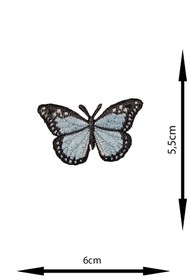 Resim REMSATİC Ütü Ile Yapışan Arma - Patch - Kelebek Modeli Mavi (6cm X 5,5cm) 2 Adet 