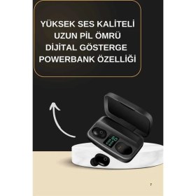 Resim Techno Stock 2025 Yeni Model Bluetooth Kulaklık Stereo Tws Kulaklık 5.0 Bluetooth Yüksek Ses Kaliteli 
