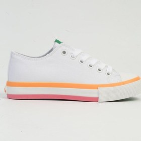 Resim Benetton İthal Beyaz Turuncu Kadın Spor Ayakkabı Bnı-10031 001 | Orjinal 