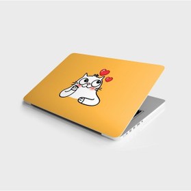 Resim Laptop Sticker Bilgisayar Notebook Pc Kaplama Etiketi Kedi Kalple 