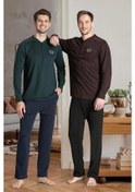 Resim Polaren 6604 Erkek Uzun Kol Pijama Takımı-bordo Bordo 