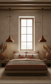 Resim Wabi Sabi Handmade Ceramic Pendant Light: Terracotta Kitchen Island Lighting - Blue 4005 
