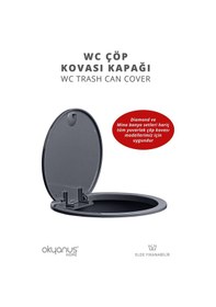 Resim Okyanus Home Antrasit Yuvarlak Yedek Çöp Kovası Kapağı Antrasit 