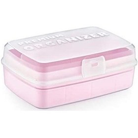 Resim Buffer 12 Bölmeli Çok Amaçlı Takı Toka Kutusu Dikiş Kutusu Kapaklı Organizer Kutusu Bölmeli Kutu Beyaz 