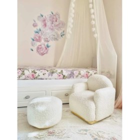 Resim Breda Home Concept Teddy Gold Ayaklı Çocuk Bebek Koltuğu Sandalyesi ve Pufu 