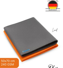 Resim Kleanwin Lucid 2'li Mikrofiber Cam Bezi Seti 50x70 cm 240 GSM | Turuncu ve Gri - Cam Silme ve Kurulama Bezi 