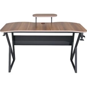 Resim Özel Tasarım Oyuncu Masası 135 cm Bardaklık ve Kulaklık Tutucu Hediye 