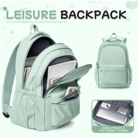 Resim Oldfriend Light Green Renkli Genç Kızlar İçin Büyük Kapasiteli Outdoor Sırt Çantası Açık Yeşil 