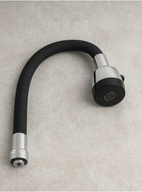 Resim Viosa Oynar Başlıklı Spiral Renkli Kubar Lavabo, Mutfak Esnek Musluk Siyah 