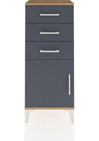 Resim Arges Komodin Tek Raflı 3 Çekmeceli Tek Kapaklı 44x30x106 Çam-antrasit Atlas Çam 