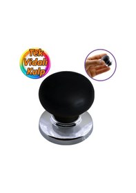 Resim Petunya Kulp Siyah Polimer Düğme Kulp Krom Tablalı Mobilya Mutfak Dolabı Çekmece Kulbu Kulpları 