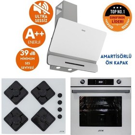Resim Ferre Ve AFM Tech D081-SA +FM7701 +FM-BD2201 Beyaz Ankastre Set 