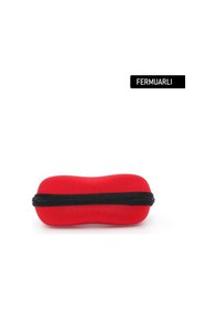 Resim Fermuarlı Gözlük Kılıfı Kırmızı 