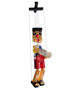 Resim SultanofAura Ahşap Pinokyo Kukla 30 cm - İpli Asmalı Dekoratif Oyuncak & Hediyelik 