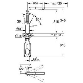 Resim Grohe Essence Tek Kumandalı Eviye Bataryası - 30504da0 Bakır 