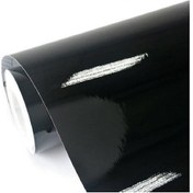 Resim Parlak Siyah Yapışkanlı Kaplama Folyosu 61 Cm X 4 Mt 