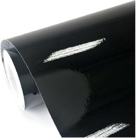 Resim Parlak Siyah Yapışkanlı Kaplama Folyosu 122 Cm X 10 Mt 
