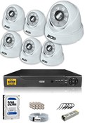 Resim 6 Kameralı 5 MP Sony Lensli 1080p Full HD Cepten İzle 320 İç Güvenlik Kamerası Sistemi D-2028HD-SET6-320 IDS