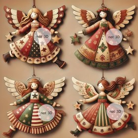 Resim 4 adet/8 adet Set Retro Bohemian Tarzı El Yapımı Ahşap Melek Asılı Süsler Ev ve Ofis Tatil Süsleri için Uygun, Yeni Yıl, Prom ve Genel Hediye için Uygun, Bohemian Ev Dekoru 