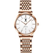 Resim 2xudc Kadın-Gül Beyaz Kuvars Izle Playboy 2034 Uluslararası Ünlü Markalar Destek Oem Odm Aydınlık Takvim Paslanmaz Çelik Çiftler Hediyeler Adam Için Kuvars Izle (Yurt Dışından) 