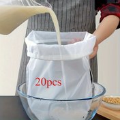 Resim 20 adet Ağır Hizmet Nylon Filtre Çantaları - Soya Sütü, Meyve Suyu, Sebze, Şarap için Ultra İnce Örgü Süzgeçleri - Tekrar Kullanılabilir, Kolay Temizlenebilir Mutfak ve Bira - Blenderler, Gıda İşlemciler, Soslar ile Uyumlu - Ev ve Ticari Mutfaklar, Meyve Suyu Süzme, Pratik Mutfak Eşyaları, Dayanıklı Mutfak Aracı, Meyve Suyu Süzgeci, Kompakt Süzgeç, Sağlıklı Yapı, Meyve Suyu Süzgeci Çantası, Sağlık Tutkunları, Ev Pişiricileri, Smoothie İçenler, Meyve Suyu Tutkunları, Sebze Blenderleri, Soya Süt 