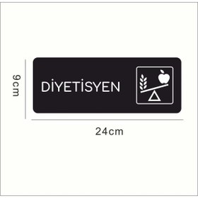 Resim zafrakreklam Alüminyum Ofis Departman Kapı İsimliği, Yönlendirme levhas DİYETİSYEN 24x9 Cm 
