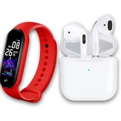 Resim GAMER ® M4 Akıllı Bileklik Renkli Ekran Ve Pro 5 Mini Bluetooth Kulaklık Ios Ve Android Uyumlu Set P 