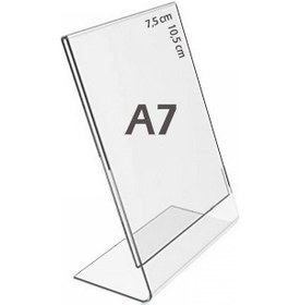 Resim A7 L-Tipi Dikey Şeffaf Föylük Menü lık Broşürlük Etiketlik ( 