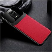 Resim Dara Aksesuar Xiaomi Redmi Note 9 Pro Uyumlu Kılıf Zebana Lens Deri Kılıf Kırmızı 