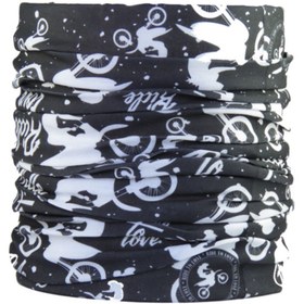 Resim Ride to Love Siyah Beyaz Motorlu Bandana 