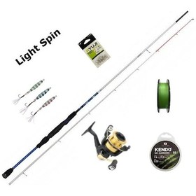 Resim Daiwa Rs2500 & Bauer Bambam Salt 1dfr Ultra Light 218cm 5-14g Spin Set 