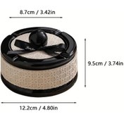 Resim Dashanshop Beyaz Deri Kapaklı Lüks Seramik Araç İçin Sigara Külü. Kaymaz Taban. Erkek Doğum Günü Hediyesi. 