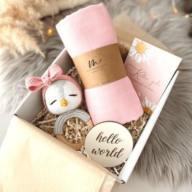 Resim Amigurumi Fiyonklu Penguen Serisi - Çıngırak Bebek Seti 