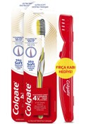 Resim Colgate Mikro İnce Gelişmiş Gold Derin Temizlik Ekstra Yumuşak Diş Fırçası x2 Adet+Diş Fırçası Kabı 