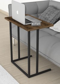 Resim Bofigo Metal Ayaklı Laptop Sehpası Kahvaltı Masası Çalışma Sehpası Lidya 