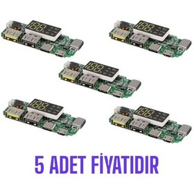 Resim Çift Usb 5v 2.4a Led'li Micro Type-c Powerbank Modülü - 5 Adet-4853 