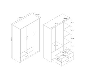 Resim 3508 GRANDE MODERN 3 KAPILI GARDROP SEPET-ANTRASİT 