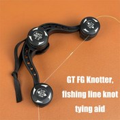 Resim 1 adet GT/FG Düğüm Bağlama Aracı Karbon & PE Olta İpleri için - Oklar & Metin Tasarımlı Hızlı & Kolay İp Bağlantısı, Su Geçirmez Siyah Naylon, Dış Mekan Kullanımı için Güvenli Kayış Dahil 