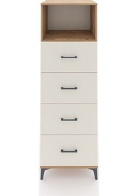 Resim Kronos Dolap Tek Raflı 4 Çekmeceli 60x59x182 Çam-aytaşı Çam 