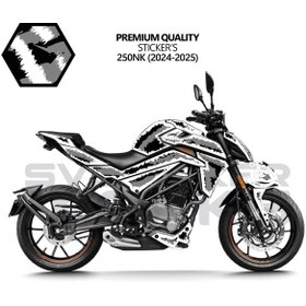 Resim Cfmoto Nk250 Kaplama Sticker Air Brush Motor Kaplama Modeli Hazır Kit 2024-2025 Model Uyumlu Gri 