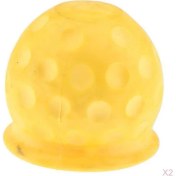 Resim Cuticate 2x Sarı Çekme Çubuğu Kapağı Kapak Kauçuk Çekme Topu Çekme Araba Van Römorku Için Koruma 60X70MM 2x (Yurt Dışından) 