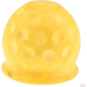 Resim Cuticate 2x Sarı Çekme Çubuğu Kapağı Kapak Kauçuk Çekme Topu Çekme Araba Van Römorku Için Koruma 60X70MM 2x (Yurt Dışından) 